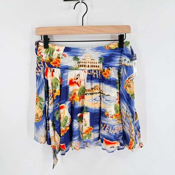 Ralph Lauren Dresses & Skirts - Ralph Lauren NWT Skirt Blue 16 Hawaiian Tropical Hula Girl Mini Novelty Print